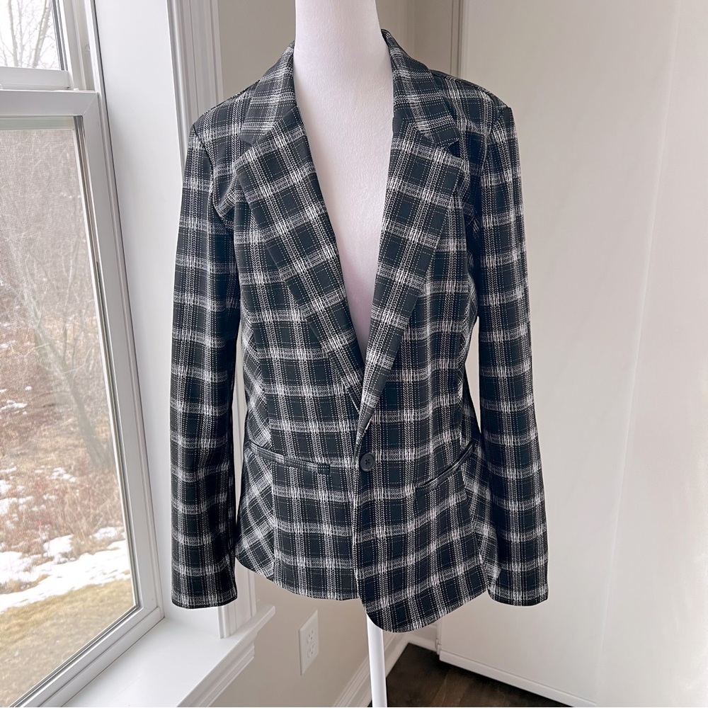 Liverpool Black and White Plaid Blazer